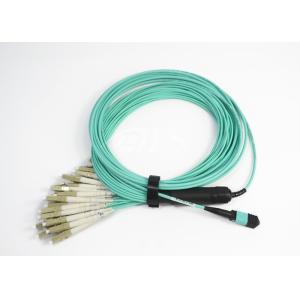 China Ligação em ponte amarela OM3 MPO da fibra óptica padrão do verde/elite - núcleo do LC 24 supplier