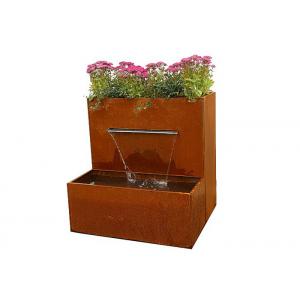 China Waterfall Herb Planter Corten Steel Water Feature For Outside Garden Decor wholesale