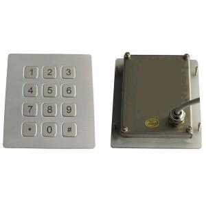 RS232 interface dustproof industrial flat key ATM metal keypad 12 key