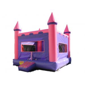 China Purple And Pink Inflatable Bounce House / Blow Up Trampoline With Basketball Frame supplier