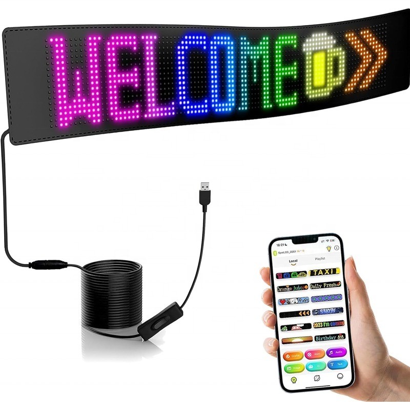 China 16*64dots/16*96dots Ecrã de visualização de carro LED programável com matriz RGB e classificação IP66 supplier