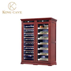 China Spacious Adjustable Spanish Cedar Wood Shelve Cigar Cooler With LED Light wholesale