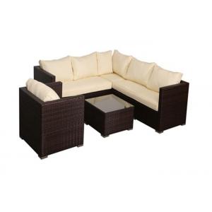 180g Polyester 5 Piece Wicker Patio Set , Rattan Garden Furniture Table And Chairs