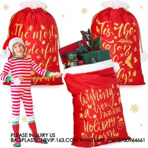 Large Christmas Gift Sack For Xmas Playing Santa Present Favors Gifts Christmas Supplies Velvet Santa Drawstring Bags