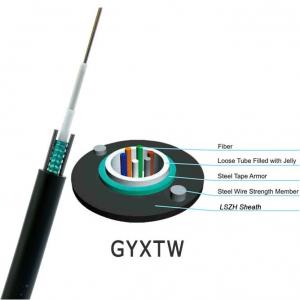 China 2 / 4 / 6 / 8 / 12 / 16 / 24 Core Single Mode G652D Outdoor Corrugated Steel Tape Armoured GYXTW Fiber Optic Cable supplier