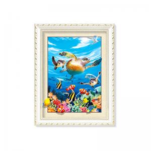 China Home Decoration 3D Lenticular Printing Service 12x16 Inch Framed Dolphin Picture Wall Arts supplier