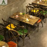 China Large Retro Metal Cafe Restaurant Chair Sofa Set Economic Industrial Hotel Bar Shop on sale