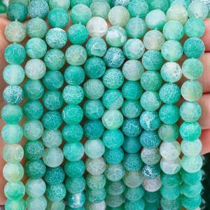 Polished 8mm Green Weathered Natural Amethyst Crystal Beads For Bracelet Necklace
