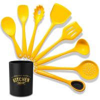 China Nonstick 8 Pcs Silicone Cooking Spoons Utensils Set For Kitchen on sale