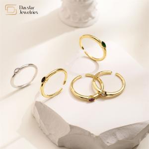 Adjustable Stack Zircon Gold Plated Marquise Diamond Rings Women Men Jewelry