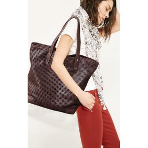 China Artificial Leather  Hollowed-out Handbags Big Capacity Shoulder Bag supplier