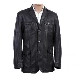 China Custom Western Luxury, Casual jackets , Black Fashionable Mens Leather Blazers supplier