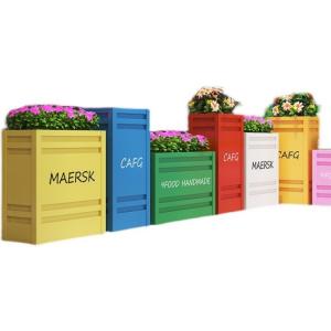 Extra large outdoor modern metal flower pot colorful planters
