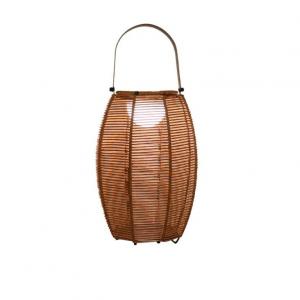 Outdoor Rattan Shade Floor Lamp Solar Powered IP65 Waterproof