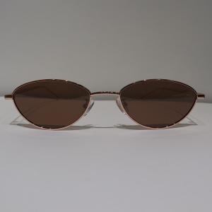 China Brown Anti Reflective Sunglasses Semicircle Rose Gold Sun Glare Glasses supplier