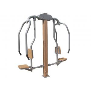 outdoor wooden fitness equipment--WPC Body building park exercise equipment double sit push trainer