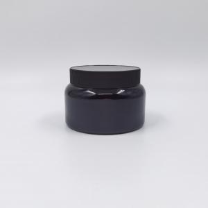 Black Round Single Wall PET Plastic Cosmetic Jars 500ml For Body Butter