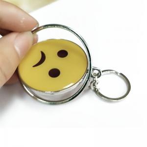 China Smiling Face Custom Logo Keychains Yellow Circle With Eco-friendly Metal supplier
