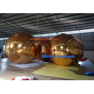 China Golden 2.5m Inflatable Mirror Ball Floating Sliver Disco Balloon For Events supplier