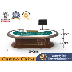 China Green Tablecloth Step Poker Game Table 7 Person Baccarat Gambling Table supplier