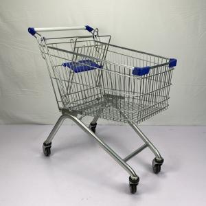 Regular European Shopping Trolley 125L Steel Supermarket Shopping Cart 110Kg Loading Capacity