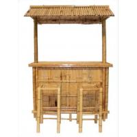 China Beach Entertainment Waterproof  Bamboo Tiki Bar 2 4 Bamboo Stool With Back Support on sale