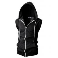 China Custom Clothing Factory China Men'S Zip Up Sleeveless With Hood Sports Vest Hoodies on sale