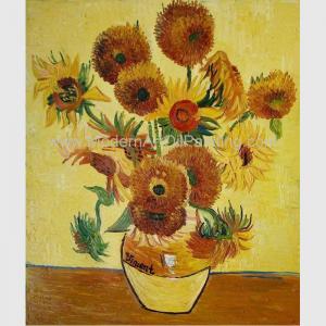 China Contemporary Sunflower Floral Oil Painting On Canvas Van Gogh Masterpiece Replicas supplier