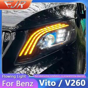 Headlight Assembly For Mercedes Benz VITO V Class 2016-2020 Retrofit Maybach DRL LED Light Yellow Flow Turn V260