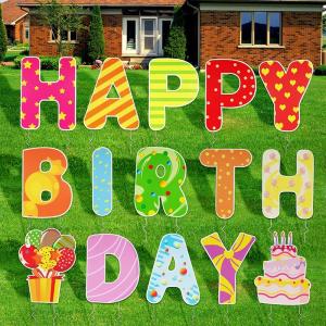 Colorful Die Cut Coroplast Letters 5mm Corrugated Birthday Yard Signs