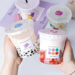 China Disposable 8oz Clear Plastic Dessert Cup Ice Cream Boba Container Logo Custom supplier