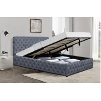 China OEM ODM Platform Upholstered Tufted Twin Bed With Storage on sale