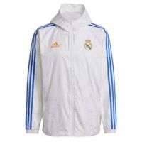 Full Zip Mens Windbreaker Real Madrid Training Jacket With Hood