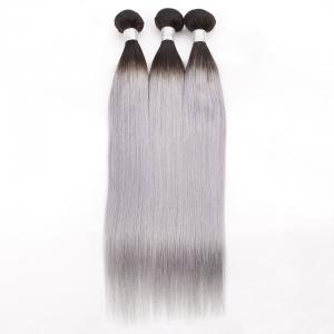 China 1B / Silver Grey Ombre Straight Malaysian Hair Extensions No Shedding supplier