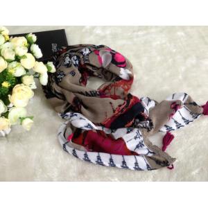 China Lady Big Artificial Cotton Voile Scarves With Tower Pattern supplier