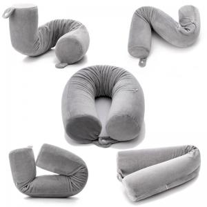 Twist Long Bolster Style Memory Foam Travel Pillow For Neck Back And Leg Rest