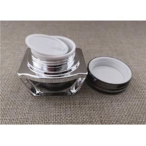 China Square Shape PP PE Acrylic Jars For Cosmetics 15 / 30G 62 * 60 * 55MM supplier