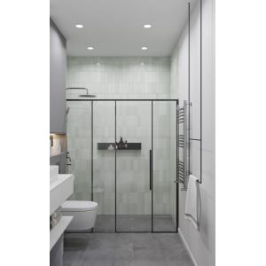 Customized White and Grey Bathroom Cabinet with Tall Side Cabinet Whole House Design