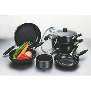 China Black 9pcs Nonstick Coating Cookware Set With Silicon Handle supplier
