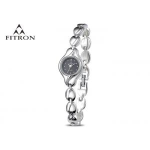 China Silver Elliptical Hand Link Fitron Quartz Watches Charm Girls Bracelet Watch supplier