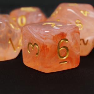 Sharp Edge Orange Smoke Multi Sided Resin Dice For Children Practice Mental Arithmetic Mathematics