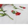 Polyester Embroideried Mesh Rose Lace Fabric , Floral Lace Netting Fabric OEM