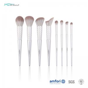 China Cruelty-Free Synthetic Fiber Bristles​ 8pcs Face Makeup Brush Set,Wooden Handle And Aluminium Ferrule supplier