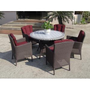 China Plastic Rattan Garden Dining Sets , Strong Brown Dining Table Set supplier