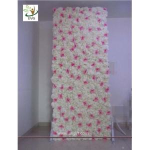 UVG 8ft white photography backdrops in silk wedding flower wall for event stage decoration CHR1122