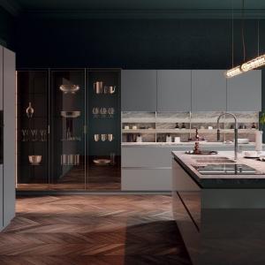 China High-end Design Melamine Kitchen Cabinet With Customization Options And Automatic Push-to-Open Doors on sale