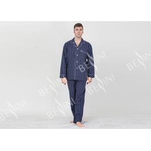 China Personalised Mens Long Pyjamas Set / Mens Luxury Loungewear Set Anti Shrink supplier
