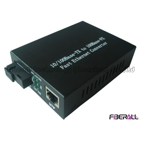 Fast Ethernet Optical Fiber Media Converter With WDM 1x9 Optical Module SM 40Km