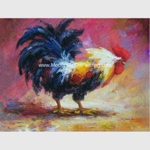 China Acrylic Animal  Palette Knife Oil Painting Handmade Cock Thick Oil On Canvas supplier