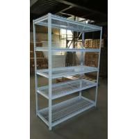 China 5 Multi Level White Light Duty Shelving Slotted - Angle Rack In Wire Mesh Deck on sale